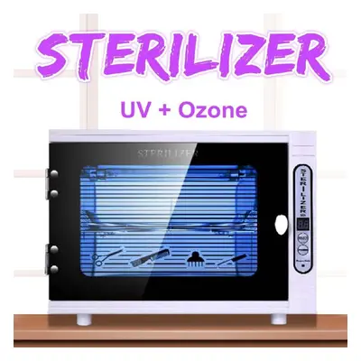 (EU 220V) Uv Ozone Sterilizer Cabinet Salon Beauty Nail Tools Towel Toothbrush Disinfection Hous