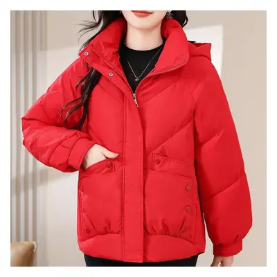 (red, 3XL) Xl-8xl Oversized Outerwear Women Winter Coats Hooded Casual Loose Thick Warm Lady Jac