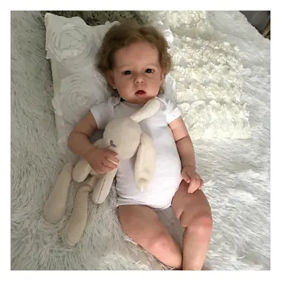 (as the picture, White Clothes) Inch Liam Bebe Reborn Dolls High Quality Painted Lifelike Baby R