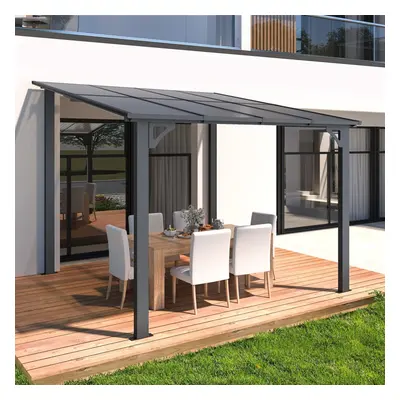 (2.4m x 2.4m) YODOLLA Aluminium Gazebo Hardtop Lean to Pergola