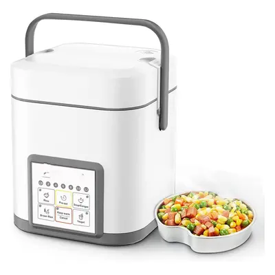 Mini Rice Cooker 2.5 Cups Uncooked Food Healthy Ceramic Coating Portable Rice Cooker 1.2 Liter T