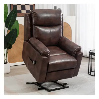 HOMCOM Power Lift Chair Electric Riser Recliner with Remote Control, Brown