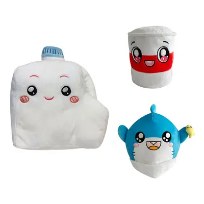 (3 PCS) Lankybox Milk Plush Toy Shark Tree Bucket Kids Figure