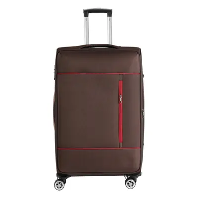 (Brown Small 20'') Cabin Luggage Lightweight Suitcase Set Wheels