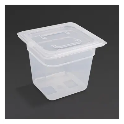 Vogue Polypropylene 1/6 Gastronorm Container with Lid 150mm (Pack of 4) - [GJ527]