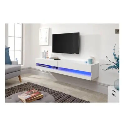 (180cm White) Galicia Living Room Furniture-Wall Mounted TV Unit