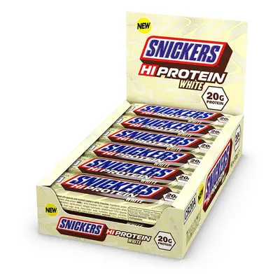 Snickers White Chocolate Protein Bars (12 x 57g), High Protein Energy Snack with Caramel, Peanut