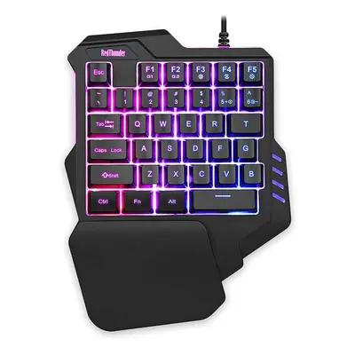 One-Handed Gaming Keyboard - RedThunder RGB Backlit Keys Portable Mini Gaming Keypad - Ergonomic