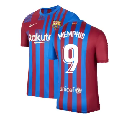 (L) Barcelona Home Shirt (MEMPHIS 9)