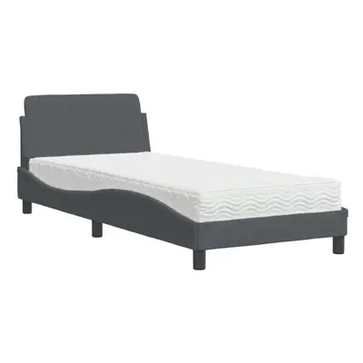 (dark grey) vidaXL Bed with Mattress Bed Base Home Mattress Foundation Bedstead Velvet