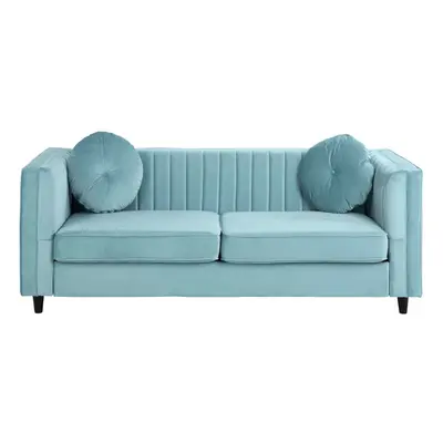 Premier Housewares Farah Seat Midnight Green Velvet Sofa