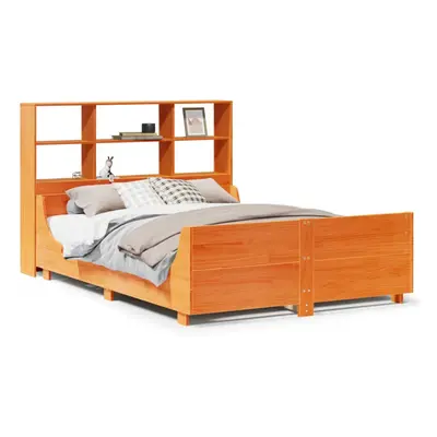 (wax brown, x cm) vidaXL Bookcase Bed without Mattress Bed Frame Bed Base Bedstead Solid Wood