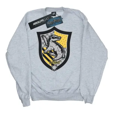 (3XL, Sports Grey) Harry Potter Mens Hufflepuff Crest Flat Sweatshirt