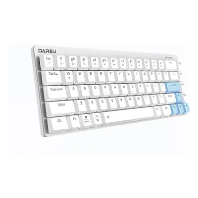 (White, Blue Switch) Mechanical Keyboard Low Profile Switch Dual Mode Wired Bluetooth 5.1 Ice Bl