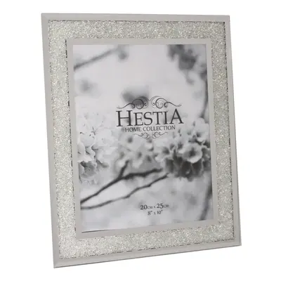 Hestia Photo Frame Crystal Edge With Silver Border 8x10