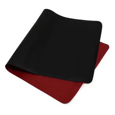 (Black/Red) Gaming Mouse Pad Extended Large Desk Mat PU Leather Blotter Dual Sided Non Slip Wate