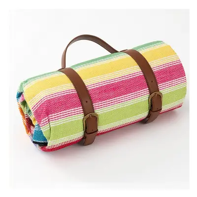 (colorfull strips, 150x200) Thicken Leather Plaid Picnic Mat Foldable Camping Mat Waterproof Moi