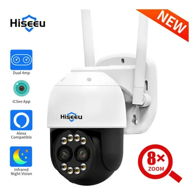 8MP 4K PTZ Wifi IP Camera Outdoor Security Protection 8X Zoom Dual Lens CCTV Video Surveillance 