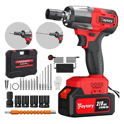 Cordless Impact Wrench,1/2" Brushless Power Impact Gun,2500RPM Electric Wrench, Max Torque 550N.