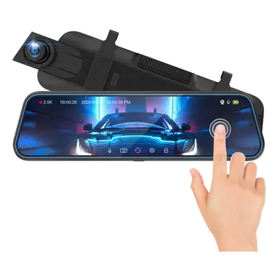 Full HD1080P 2.5K DVR Camera 10Inch Touch Screen Video Recorder with Dual Lens Mirror Rearview L