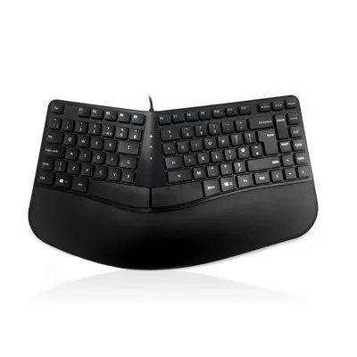 (UK English) Accuratus Contour - USB Sculptured Ergonomic Split Key Multimedia Keyboard with Rev