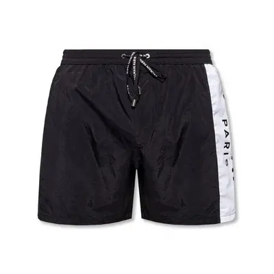 (Black, S) Balmain Side Band Logo Swim Short