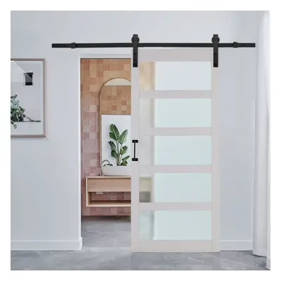 Farmhouse Style Wooden Barn Door with Sliding Kit