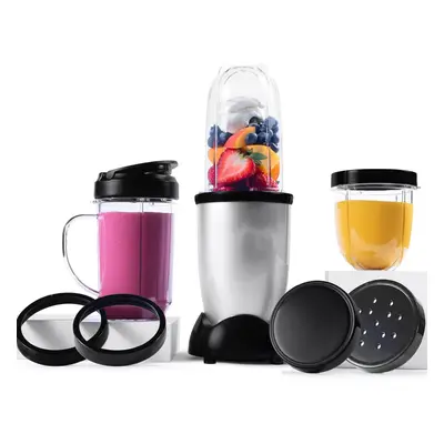 (Silver) magic bullet Blender, Mixer & Food Processor All-in-One - 10pc Kit - 200W - Sleek & Com