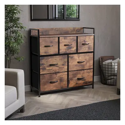 (Rustic Brown) Chorley Fabric Drawer Home Storage Chest