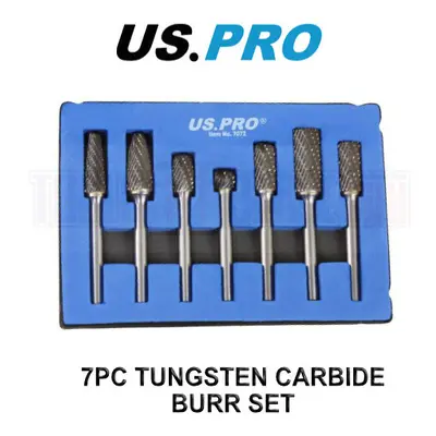 US PRO Tools 7pc 6mm Carbide Burr Set Burrs Tungsten Steel Hole enlarger