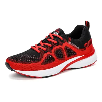 (red, 46) Bona Sneakers Men Shoes Sport Mesh Trainers Lightweight Baskets Femme Running Shoes Ou