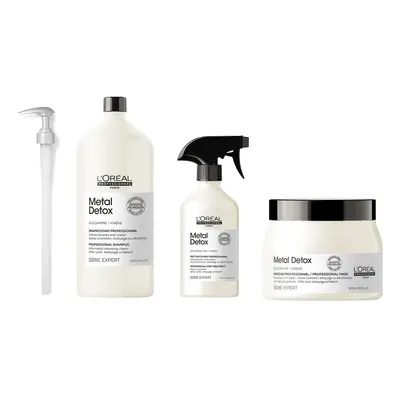 L'Oreal Serie Expert Metal Detox - Pump - Shampoo 1500ml - Spray 500ml - Mask 500ml