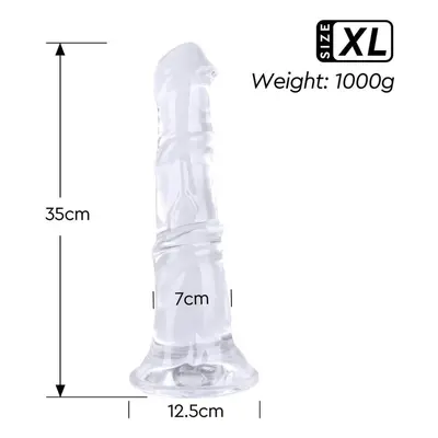 (gray) Transparent Super Big Realistic Horse Dildos For Women Suction Cup Large Penis Huge Dick 