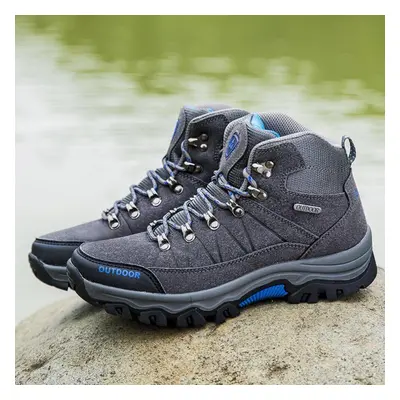 (light grey, 46) Men&apos;s High Top Outdoor Shoes Large Hiking Shoes