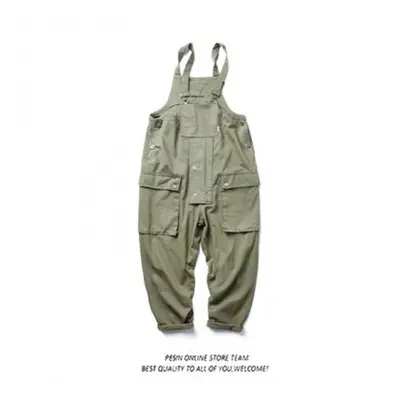 (2XL, army green) Men&apos;s Casual One-piece Overalls, Men&apos;s Workwear Pants, Trendy Brand 