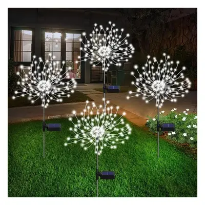 (white, 4Pcs 120LED 8-mode) 1/2/4pcs 200led Solar Led Firework Fairy Light Outdoor Garden Decora