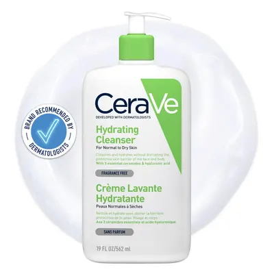 CeraVe Hydrating Cleanser, Face & Body, With essential ceramides & hyaluronic acid, Fragrance & 