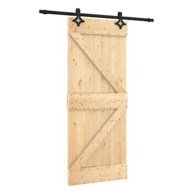 vidaXL Sliding Door Barn Door with Hardware Set Interior Door Solid Wood Pine