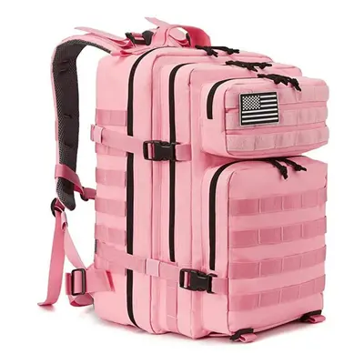 (pink) 45l Military Tactical Backpacks Molle Army Assault Outdoor Pack Day Bug Out Bag Travel Gy