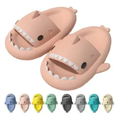 (pink, 36-37) Breathable Shark Slippers Eva Slippers Men&apos;s Women&apos;s Summer Indoor Non-s