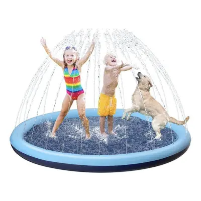 (blue, 200cm) Kids Dog Splash Pad Sprinkler Non Slip Dog Sprinkler Pad Splash Pool Puppy Dog Poo