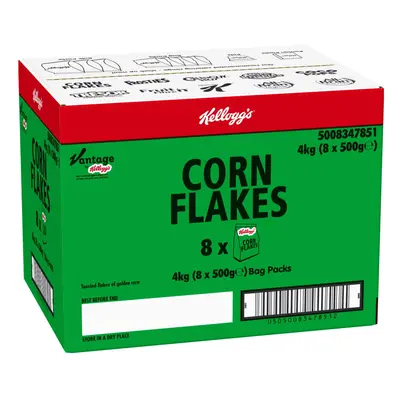 Kelloggs Cornflakes Cereal Bag Pack - 8x500g