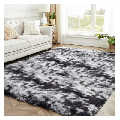 (160 cm x cm (5ft in x 7ft in)-Bedroom Carpets, Charcoal Black Grey) Anti-Slip Super Soft Mat Li