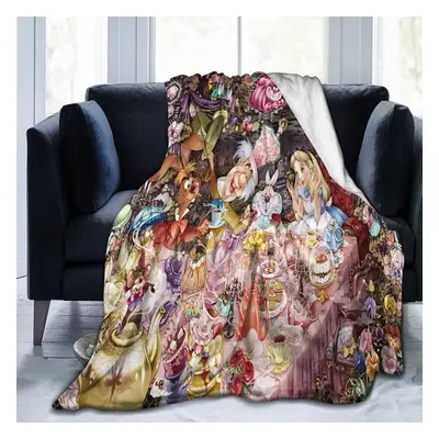 (150CM X 200CM) Alice Wonderland Blanket Soft Throw Blanket for Winter Knitted Warm Throw Blanke