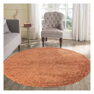 Serdim Rugs Living Room Round Shaggy Area Rugs, Polypropylene, Terracotta, 120x120cm(4x4')