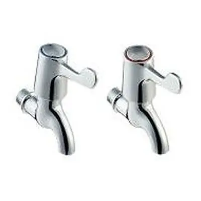 Kitchen Utility room lever bib tap pair chrome handles