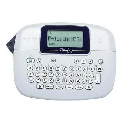 PT-M95 Label Maker, P-Touch Label Printer, Handheld, QWERTY Keyboard, Up to 12mm Labels, Include