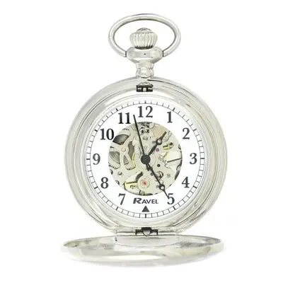 Ravel Polished Mechanical Pocket Watch Silver R1001.16