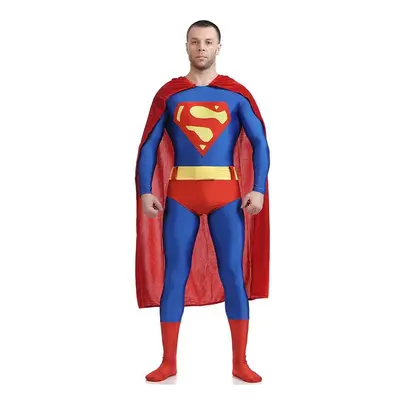 (Adult XL) Hero Superman Superhero Christopher Reeve Red Jumpsuit Halloween Cosplay Costume