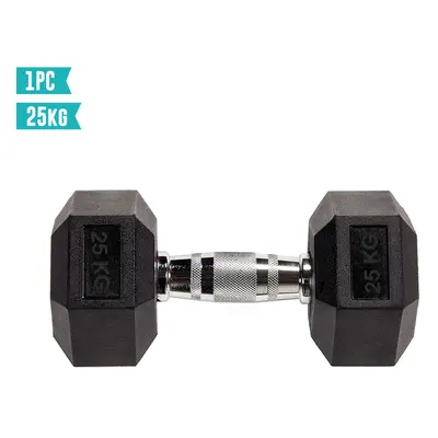 (25KG Single) Hex Dumbbell Rubber Weight From 2.5 KG to KG